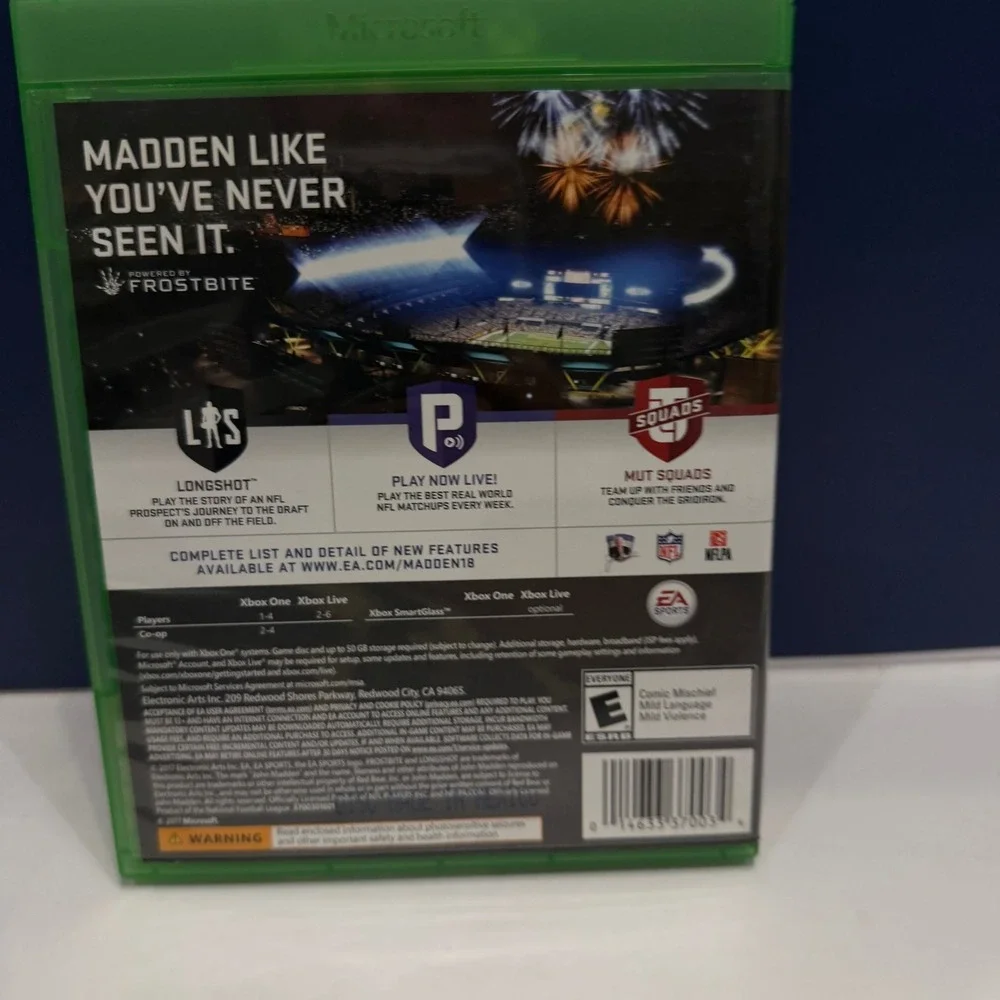 EA Sports Madden NFL 18 Xbox‎ One Standard Edition Tom Brady Cover Football